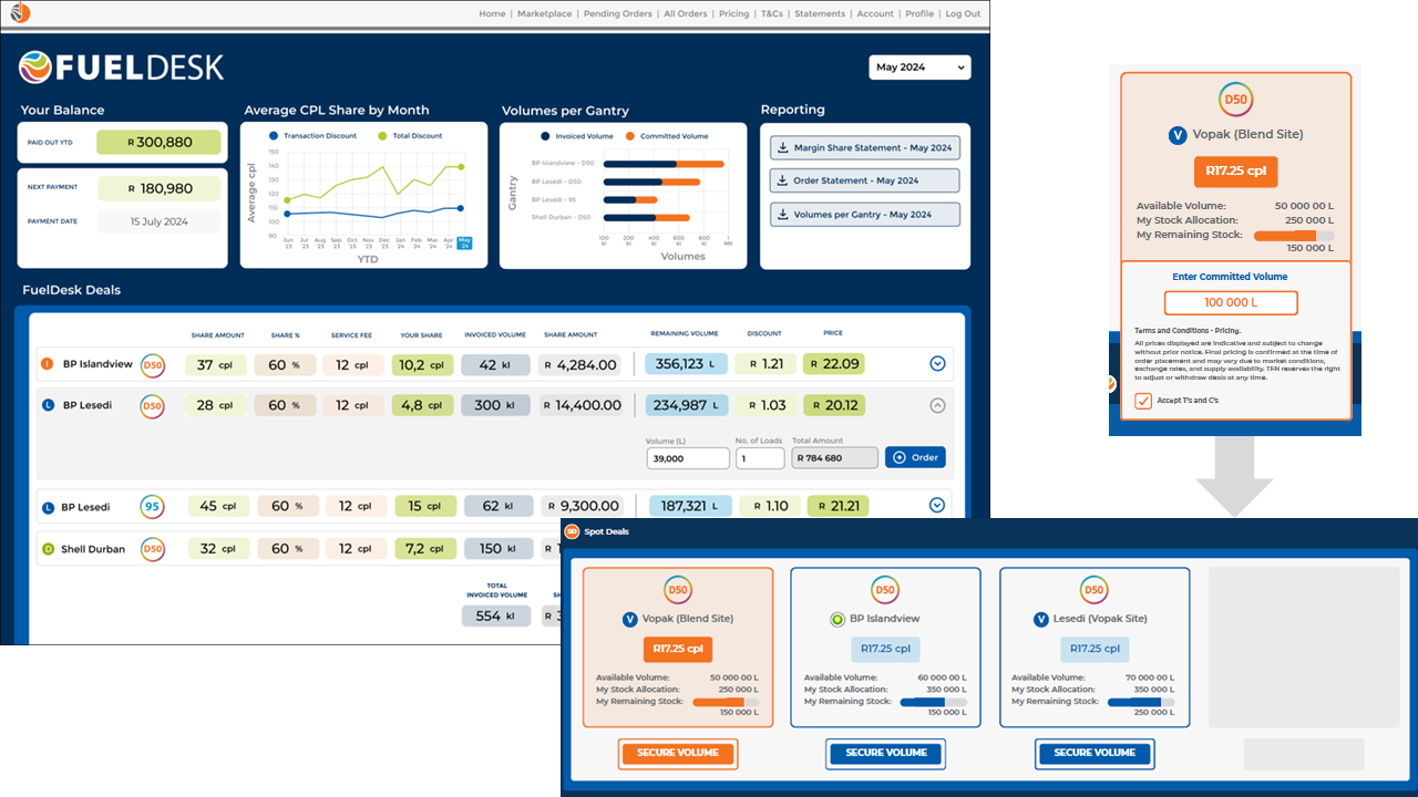 FuelDesk Dashboard Redesign and UI Simplification
